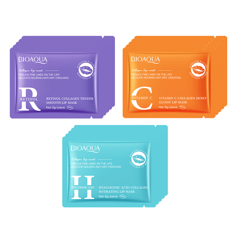 Skincare Bioaqua - BIOAQUA Retinol Crystal Collagen Lippenmaske, feuchtigkeitsspendend,