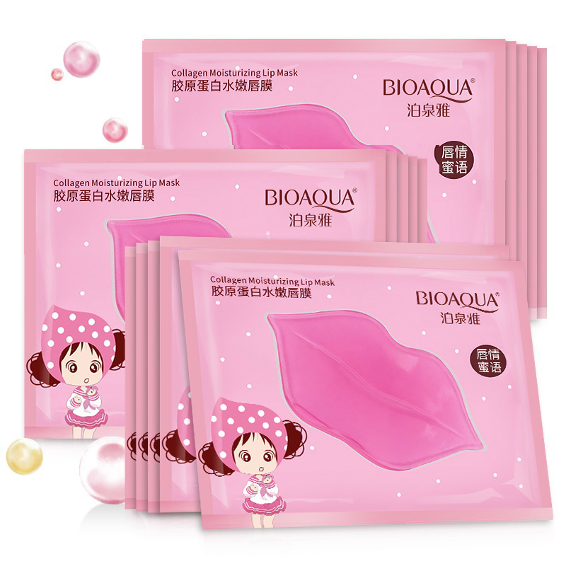 Skincare Bioaqua - 15 Stück BIOAQUA Kristallkollagen-Lippenmaske, feuchtigkeitsspendend, pralle
