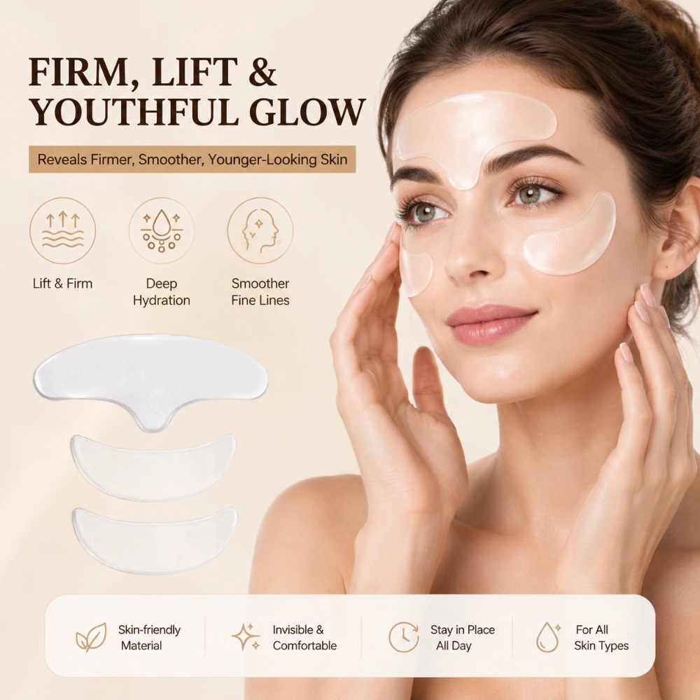 Skincare Indonesia - Wiederverwendbares Anti-Falten-Stirn-Patch, weiches Silikon-Patch, Gel-Patch zur